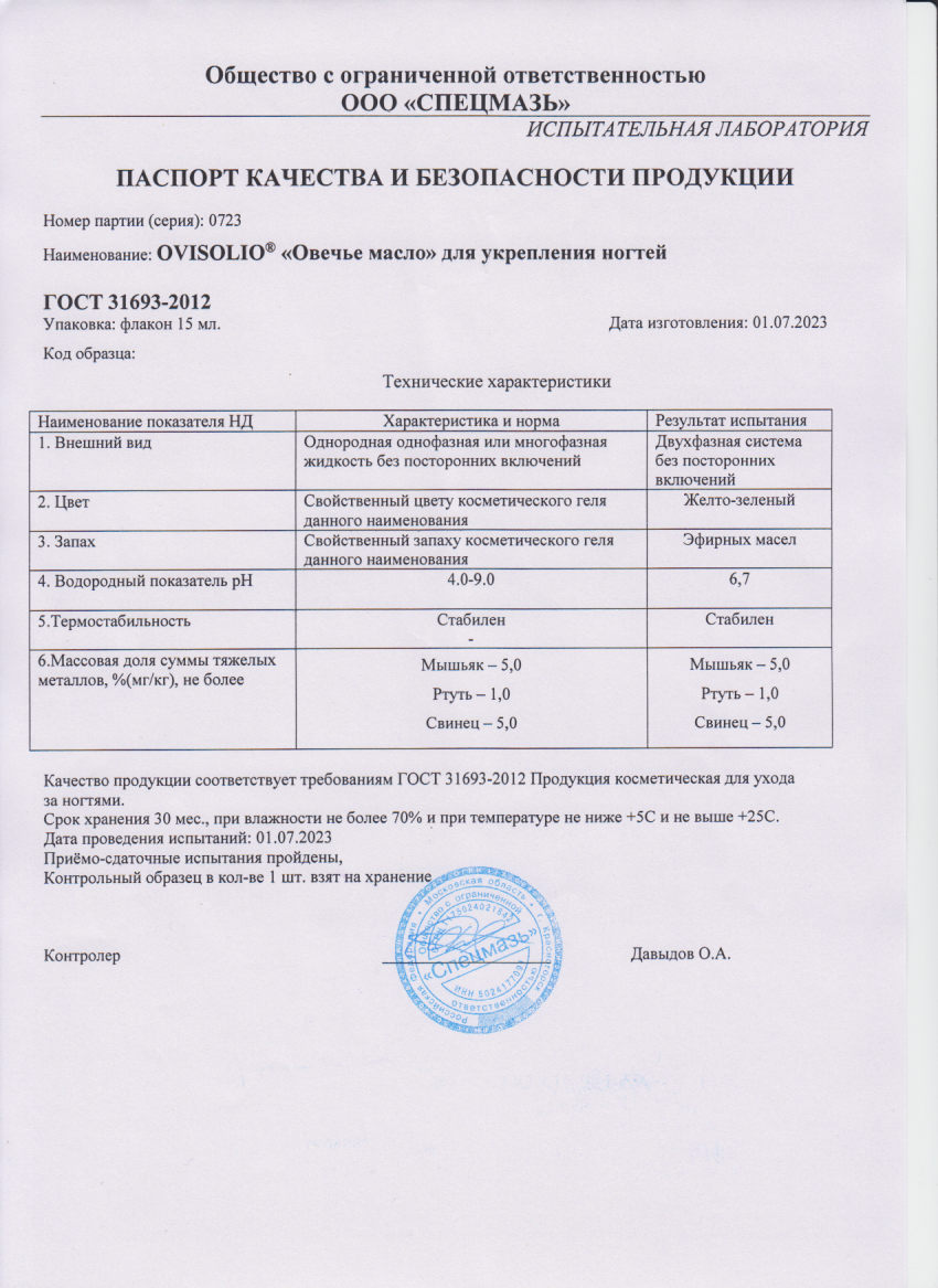 Паспорт №072023
